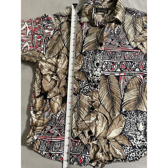 Anxiety Leopard and Jungle Print Short Sleeve Button-Up - Picture 6 of 8